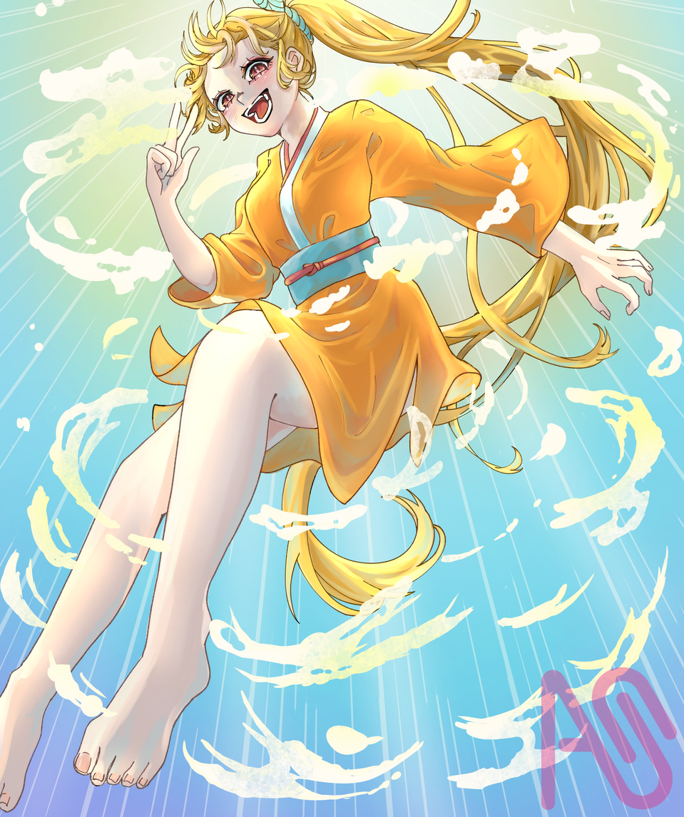 こんちゃす！！ Illust of ねこもりや Japanese_style kimono girl ロング longhair 着物女子