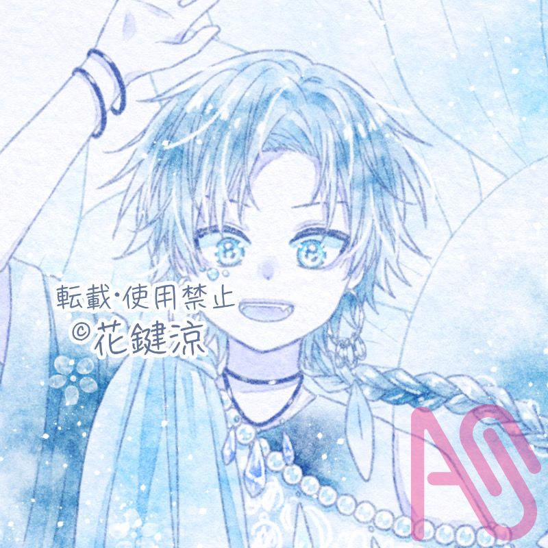 No.08 向日葵 Illust of 花鍵涼 blue watercolor illustration original boy