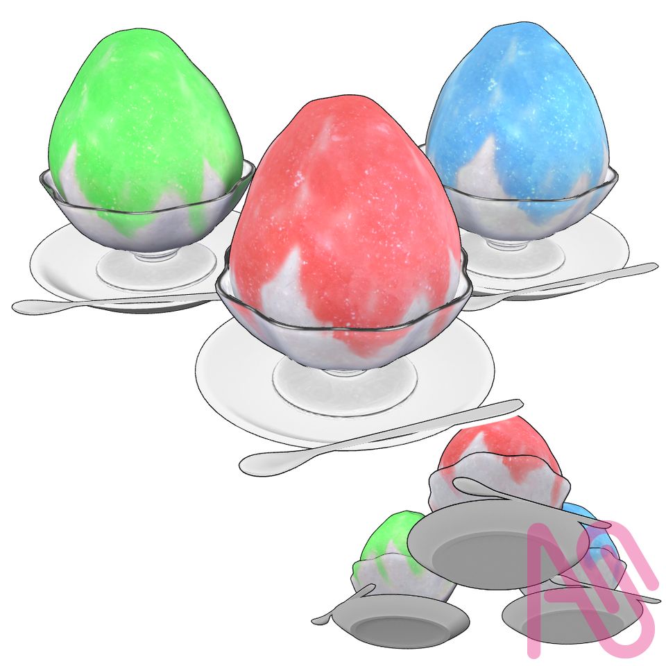 3Dかき氷を作ってみました！ Illust of ヨワタリJAWS 3D CLIPSTUDIOPAINT かき氷 clipstudio 3Dモデル