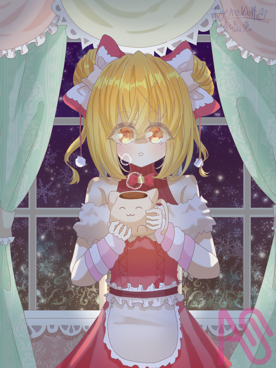 あなたが注文したホットココア Illust of ice rabbit girl cute medibangpaint oc Christmas 夢幻 冬季