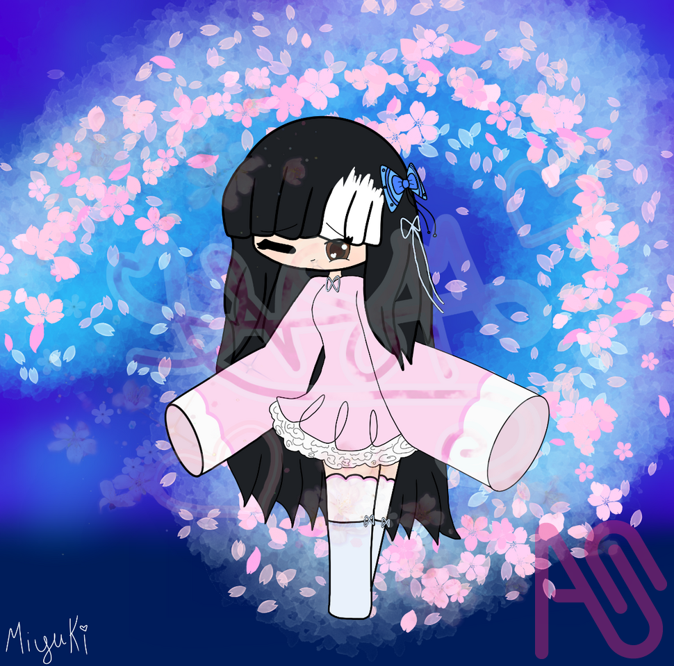 Miyuiki in a cute outfit 可愛い服装の美雪 Illust of Belle004 sakura oc kawaii MyArt 🌸 kawaiistyle KNY_OC