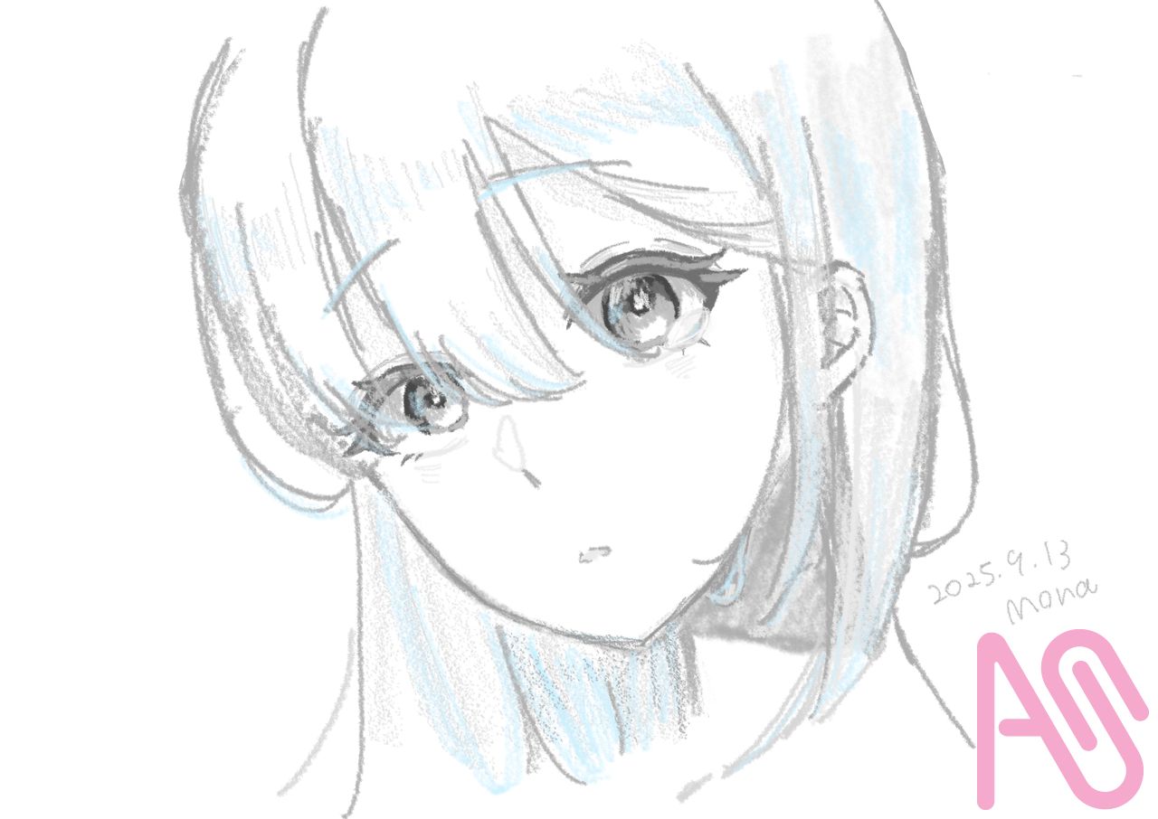 メモ帳 Illust of Mona girl ワンドロ illustration doodle 儚い メモアプリ