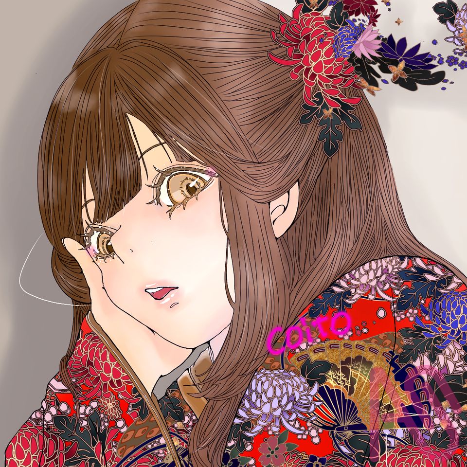 華 Illust of coito* kimono girl illustration art かっこいい oc kawaii