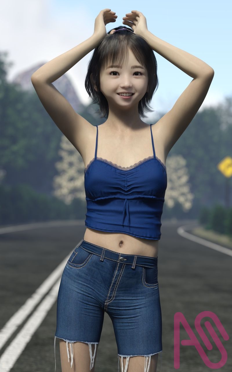 路上 Illust of Jackie Jackson girl original 3DCG DazStudio Photoreal