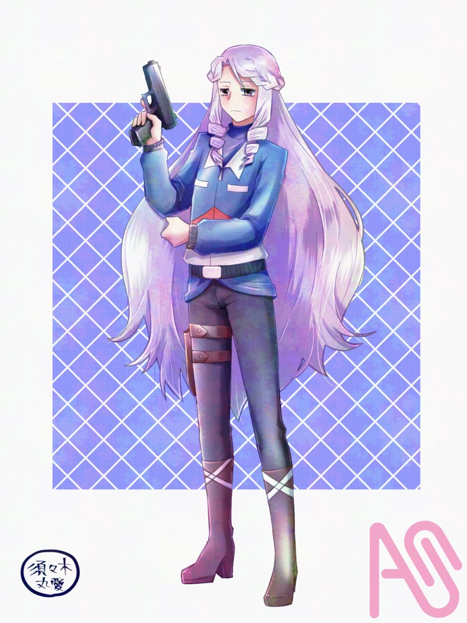 銃ガール　立ち絵 Illust of 須々木丸愛 girl original oc 創作イラスト