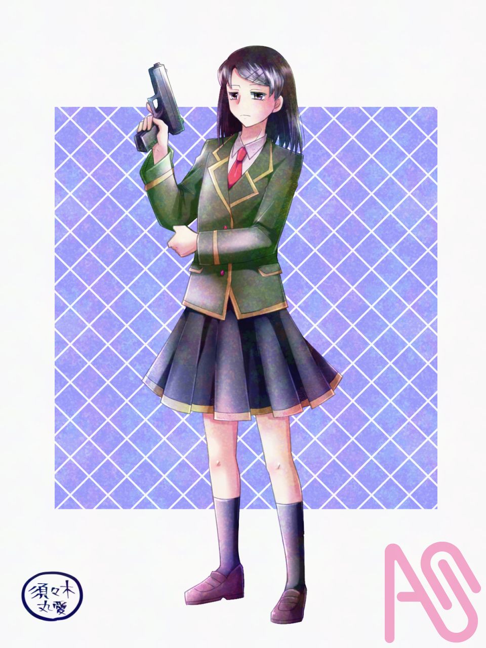 銃ガール　立ち絵 Illust of 須々木丸愛 girl original oc 創作イラスト