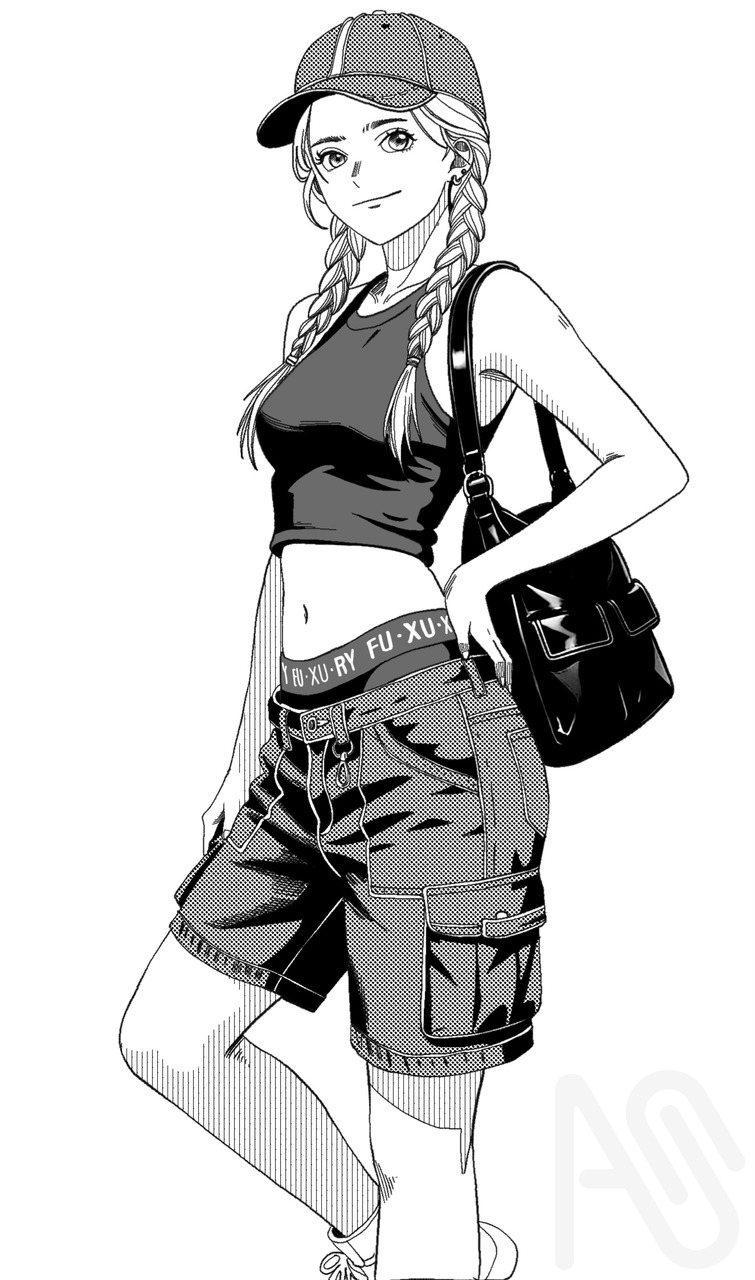 From nice to naughty  Illust of Wutikai Japanese_style girl cute oc ink blackandwhite cutegirl gal Tanktop sexygirl