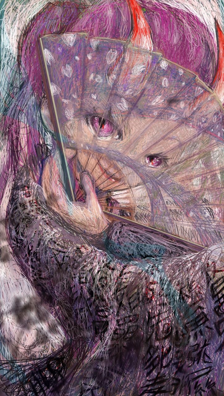 鬼娘ひな祭り Illust of ABTOP girl 鬼 original oc kawaii 鬼娘 ひな祭り 扇子 procreate