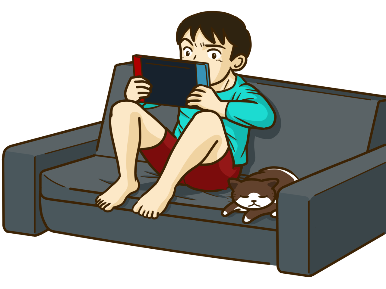 ゲームと少年と猫 ムラ柾 イラスト Art Street アートストリート