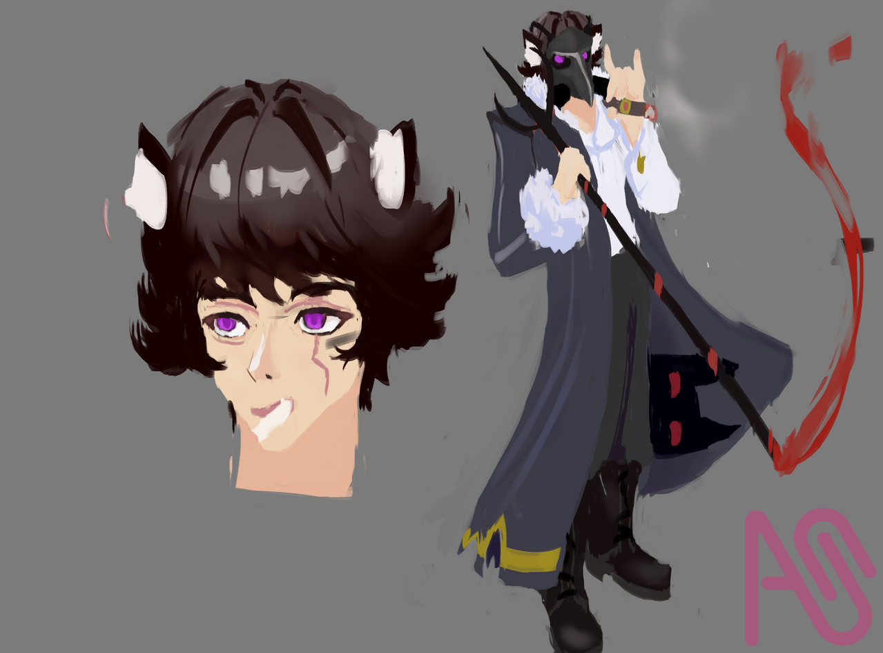 OC creation Illust of Potibuu demon girl woman elf oc man Werewolf