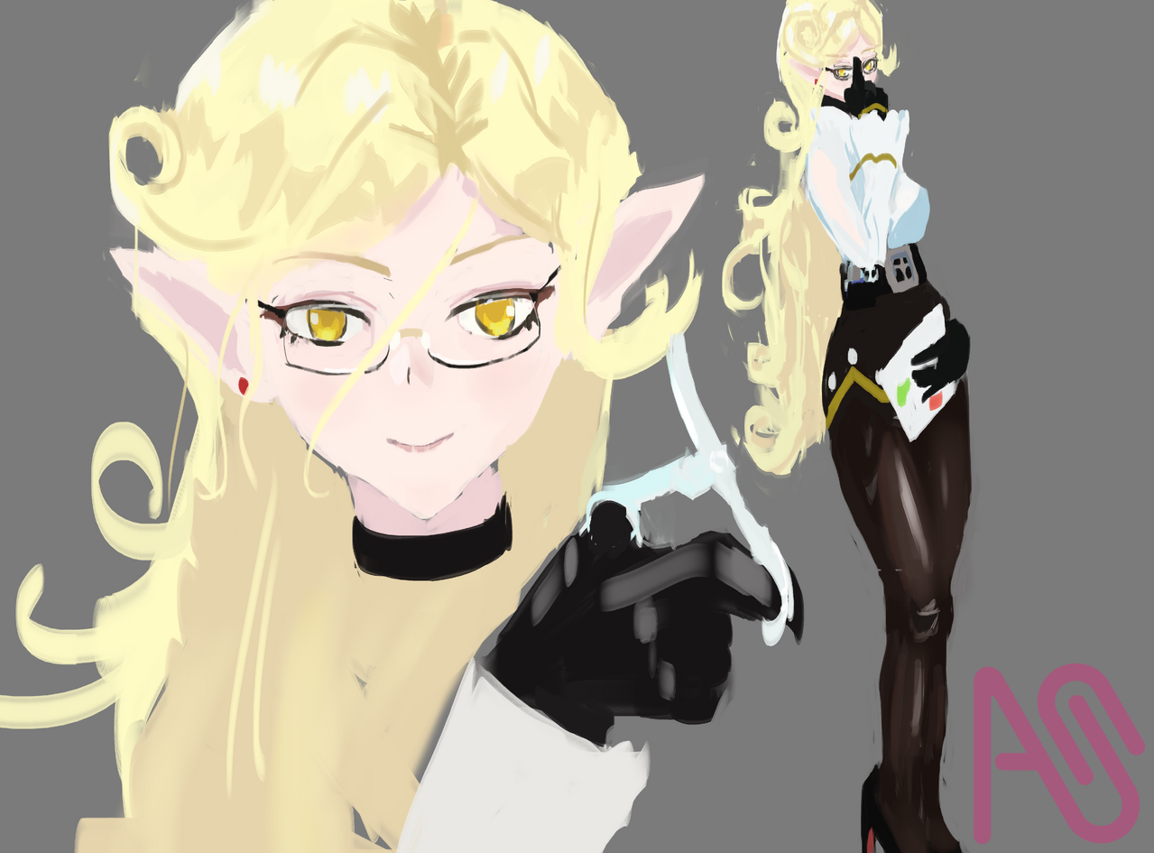 OC creation Illust of Potibuu demon girl woman elf oc man Werewolf