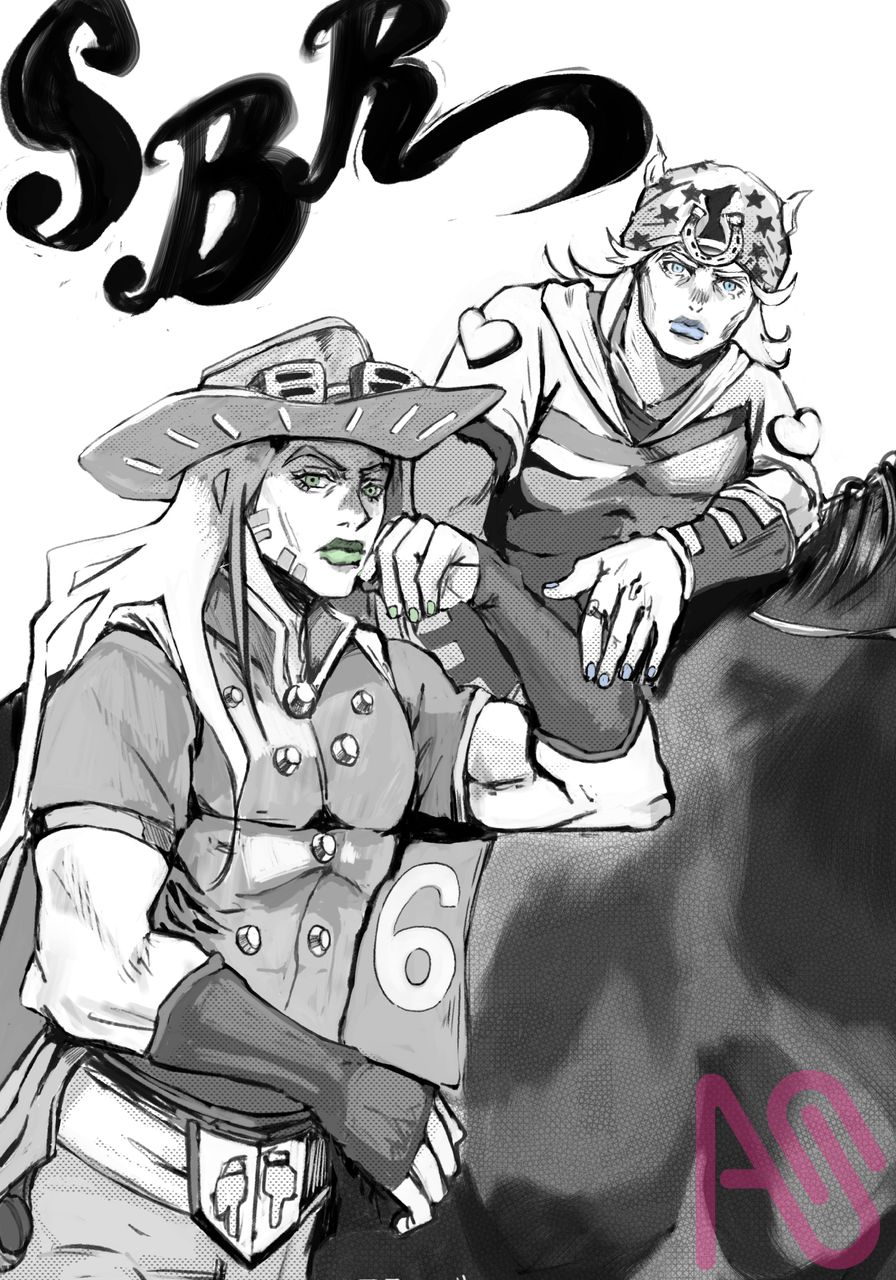SBR anime  Illust of Miruミル illustration anime JOJO'S_BIZARRE_ADVENTURE ジョナサン・ジョースター ジョニィ・ジョースター ジャイロ・ツェペリ 7部 SteelBallRun SteelBallRun