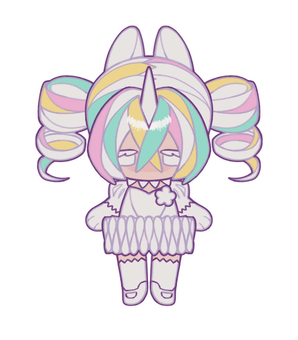 Illust of K"onlee medibangpaint twin_ponytails pink art chibi cute kawaii white_hair