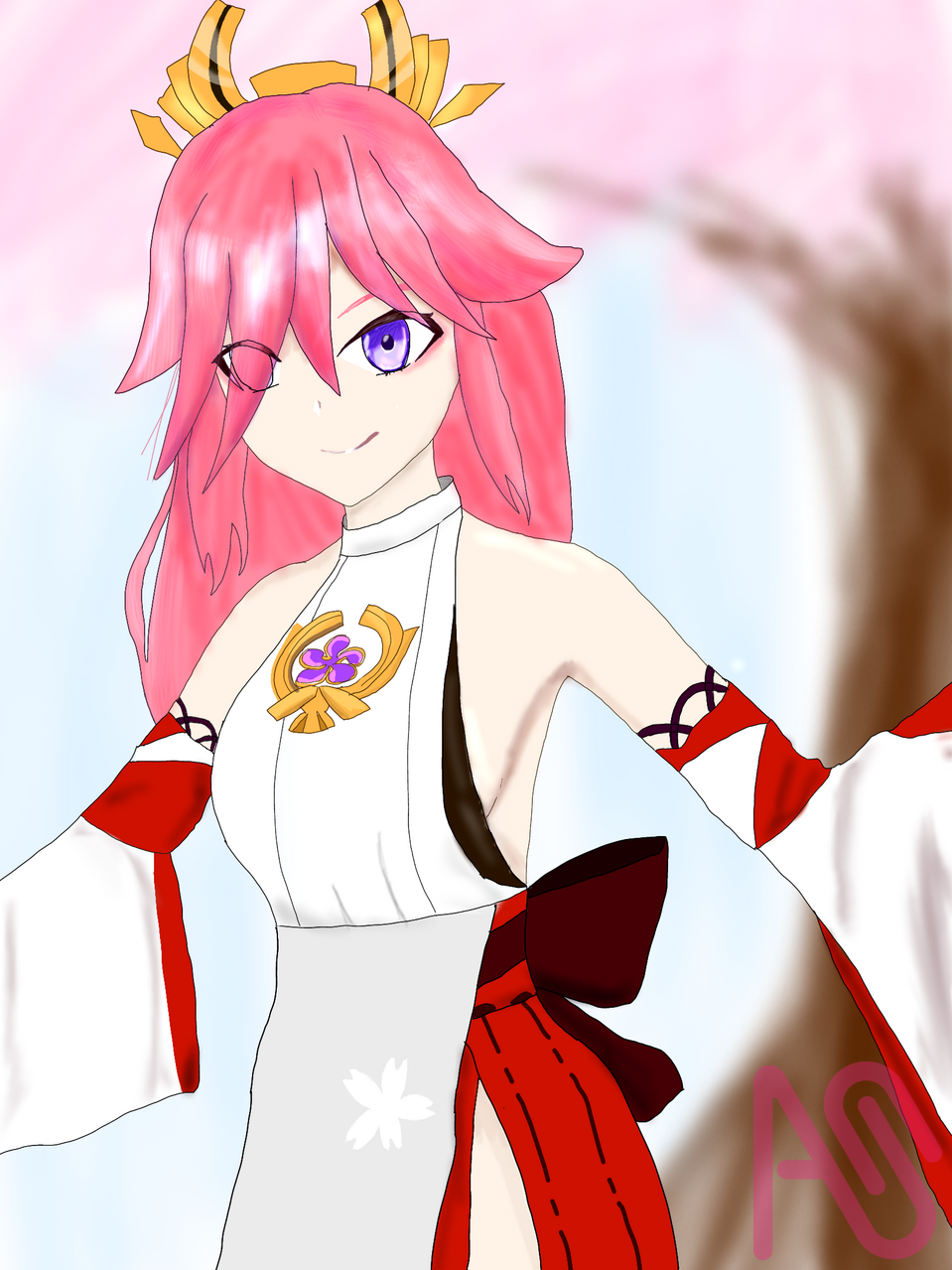 八重神子さま Illust of ぱるぷ girl GenshinImpact YaeMiko 稲妻(原神)