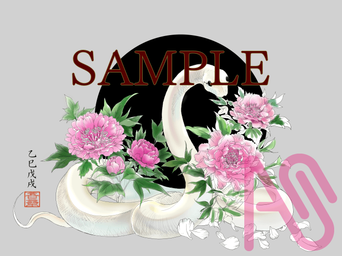 牡丹素材 Illust of 吾桑 フリー素材 Peony freematerial