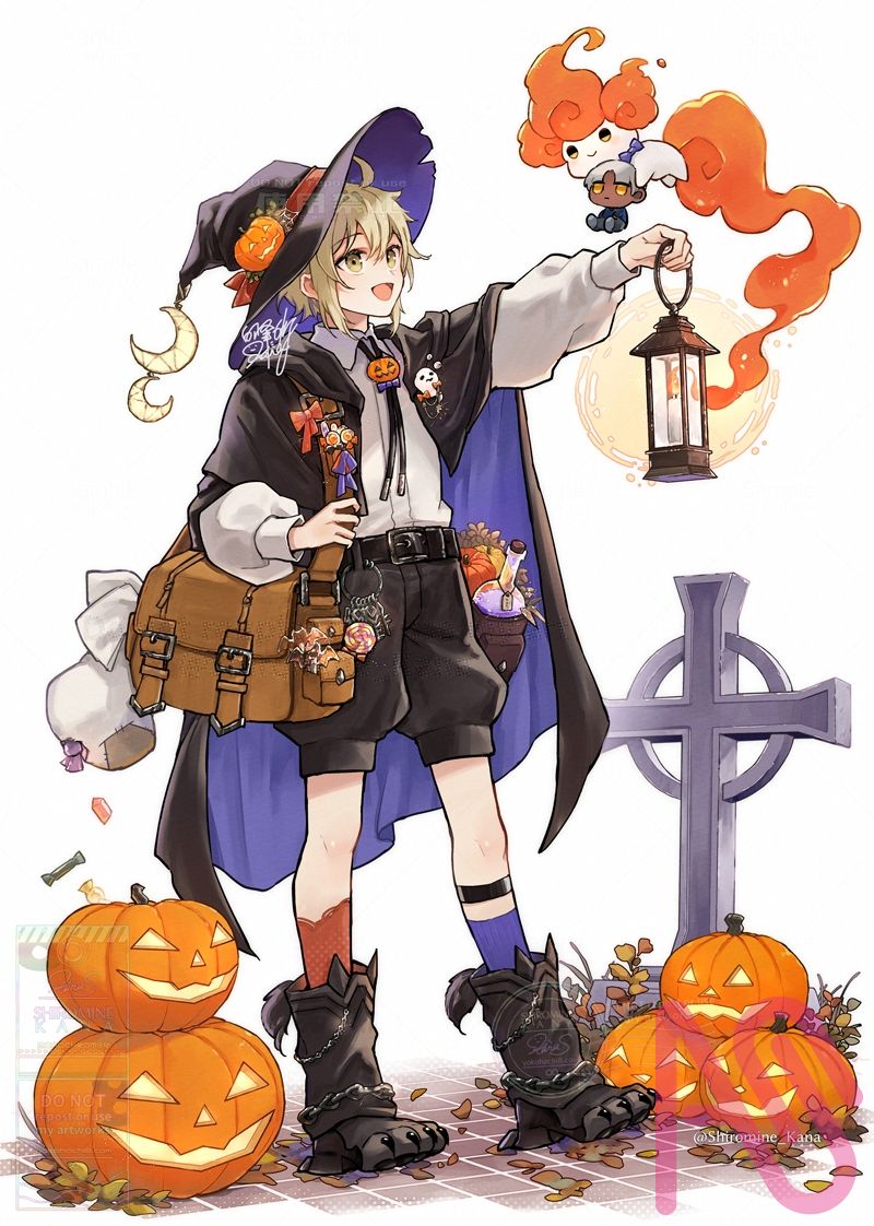 ハロウィンの見習い魔術師 Illust of 白峰かな original boy oc