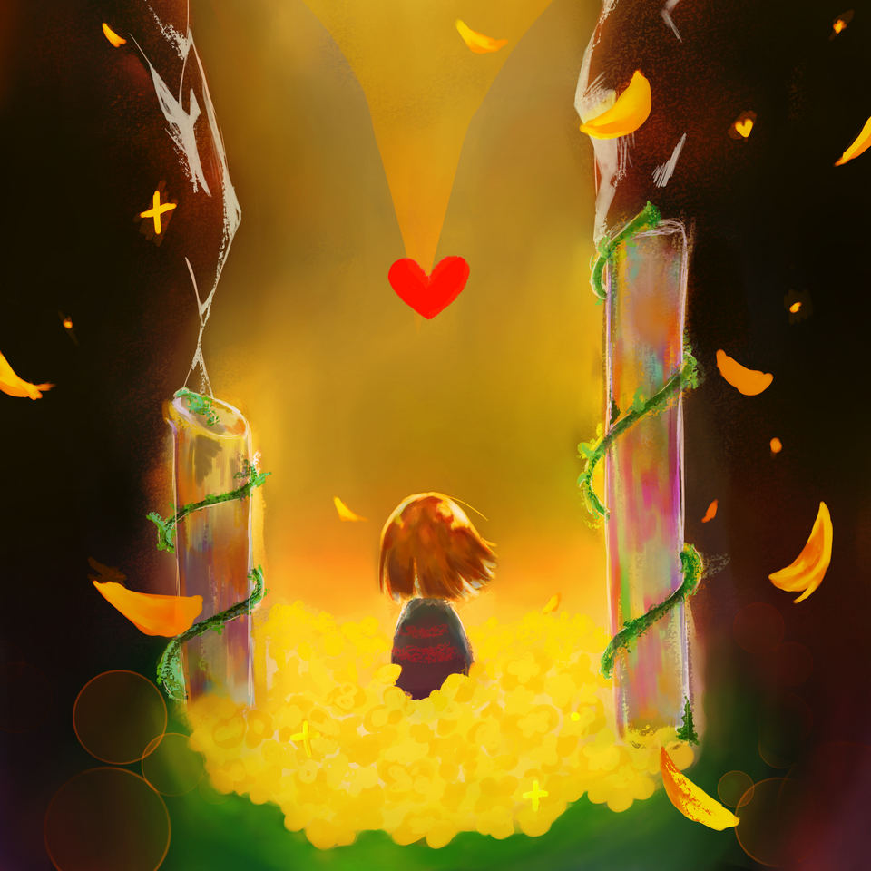始まりの場所（タップ推奨） Illust of 優/suguru fanfic fanart illustration background デジタルイラスト undertale flower Frisk undertalefanart undertale10周年