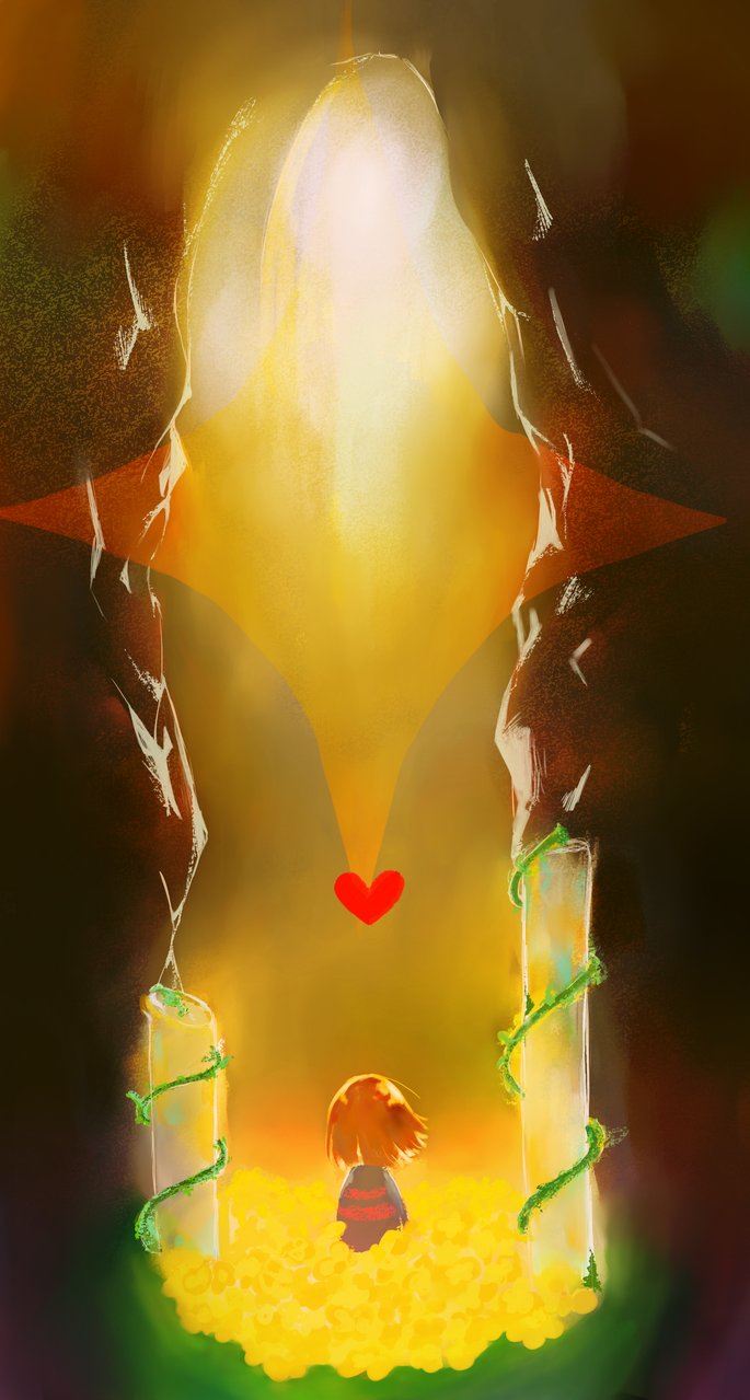 始まりの場所（タップ推奨） Illust of 優/suguru fanfic fanart illustration background デジタルイラスト undertale flower Frisk undertalefanart undertale10周年