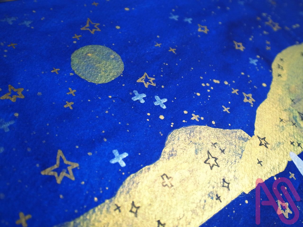 空夜 加筆 Illust of かみやま girl watercolor art original キラキラ scenery analog