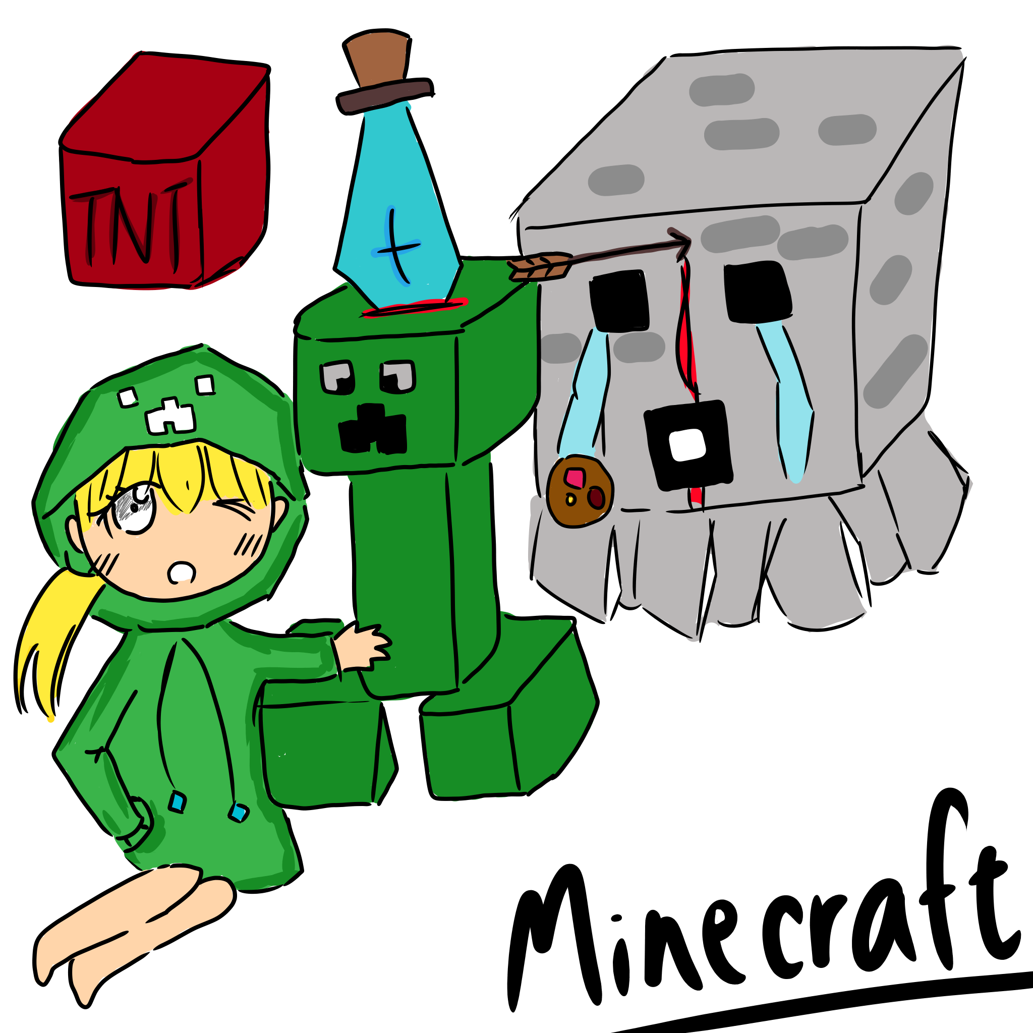 Minecraft 第一次作品 請大家多多支持冰 心 Illustrations Art Street