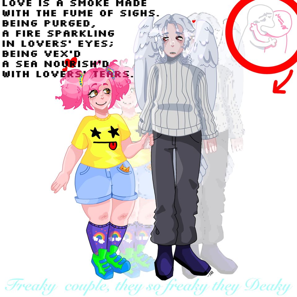 Couples of two Illust of ᯓSugarBrickᯓ(Quit) original digital oc animeartstyle SugarBrick
