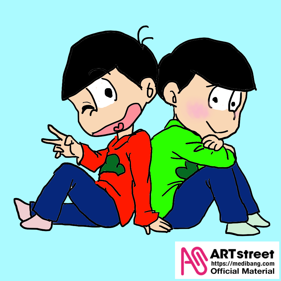 おそ松とチョロ松 ねこだるま イラスト Art Street アートストリート
