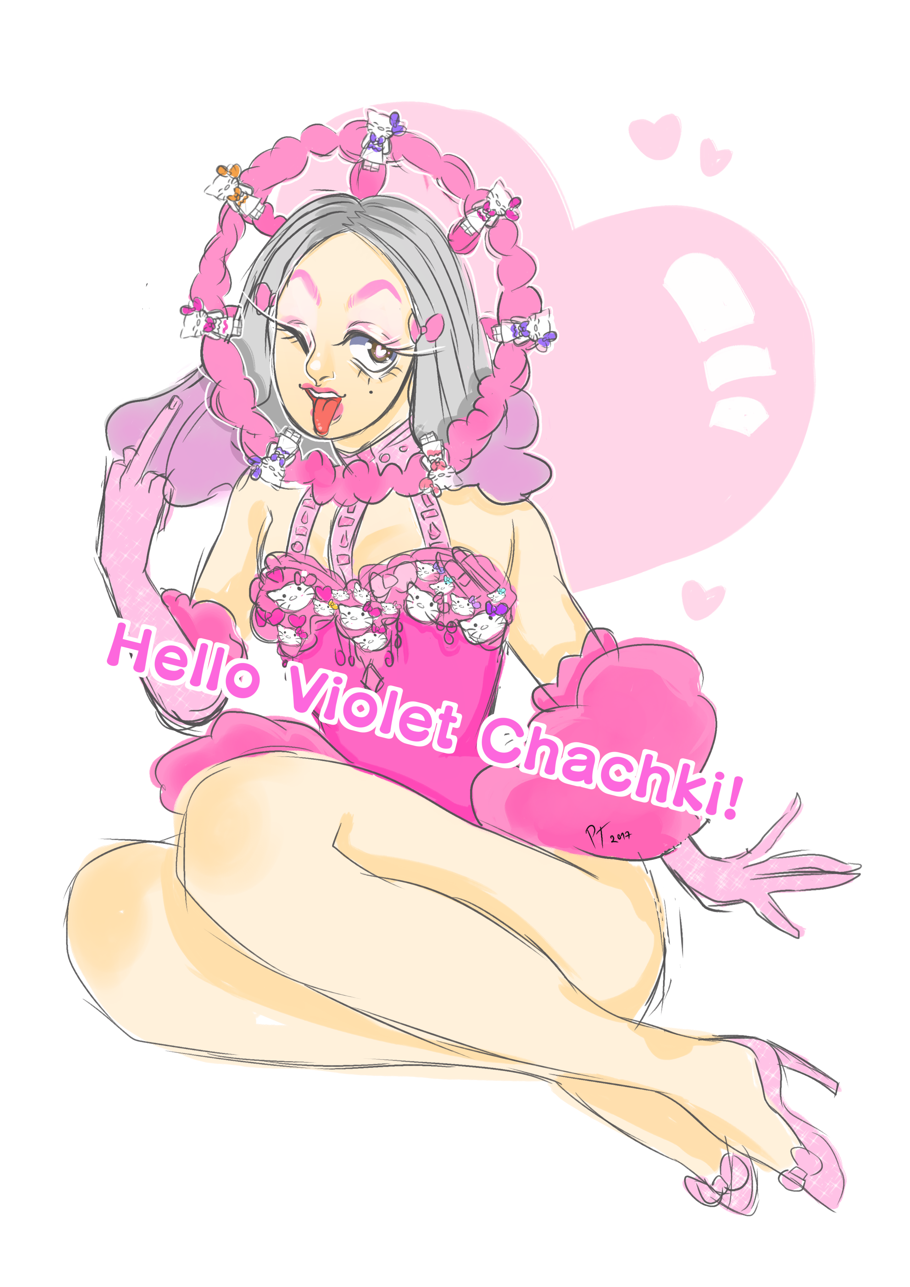 Hello Violet Chachki Pinktroll イラスト Art Street アートストリート