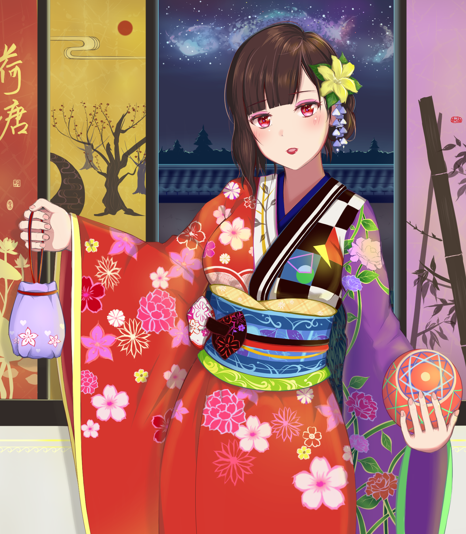 和服女性　絵 女性 着物 和服 日本画のイラスト素材 - PIXTA