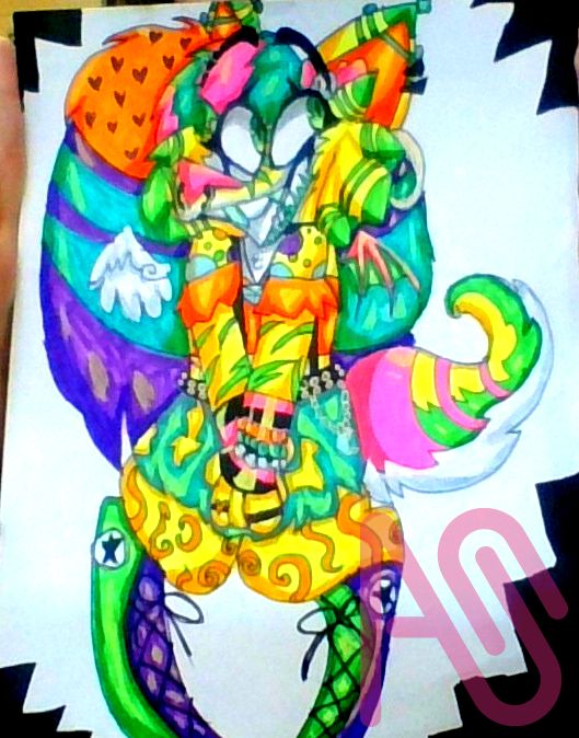 LIMEFIRE Illust of ☭💖BelleOfTheBallAndChainz🌀☭ October2023,RegularContest:Colorful cartoon furry traditionalart sfwfurry Sparkledog vivziepop-adjacent scenecore