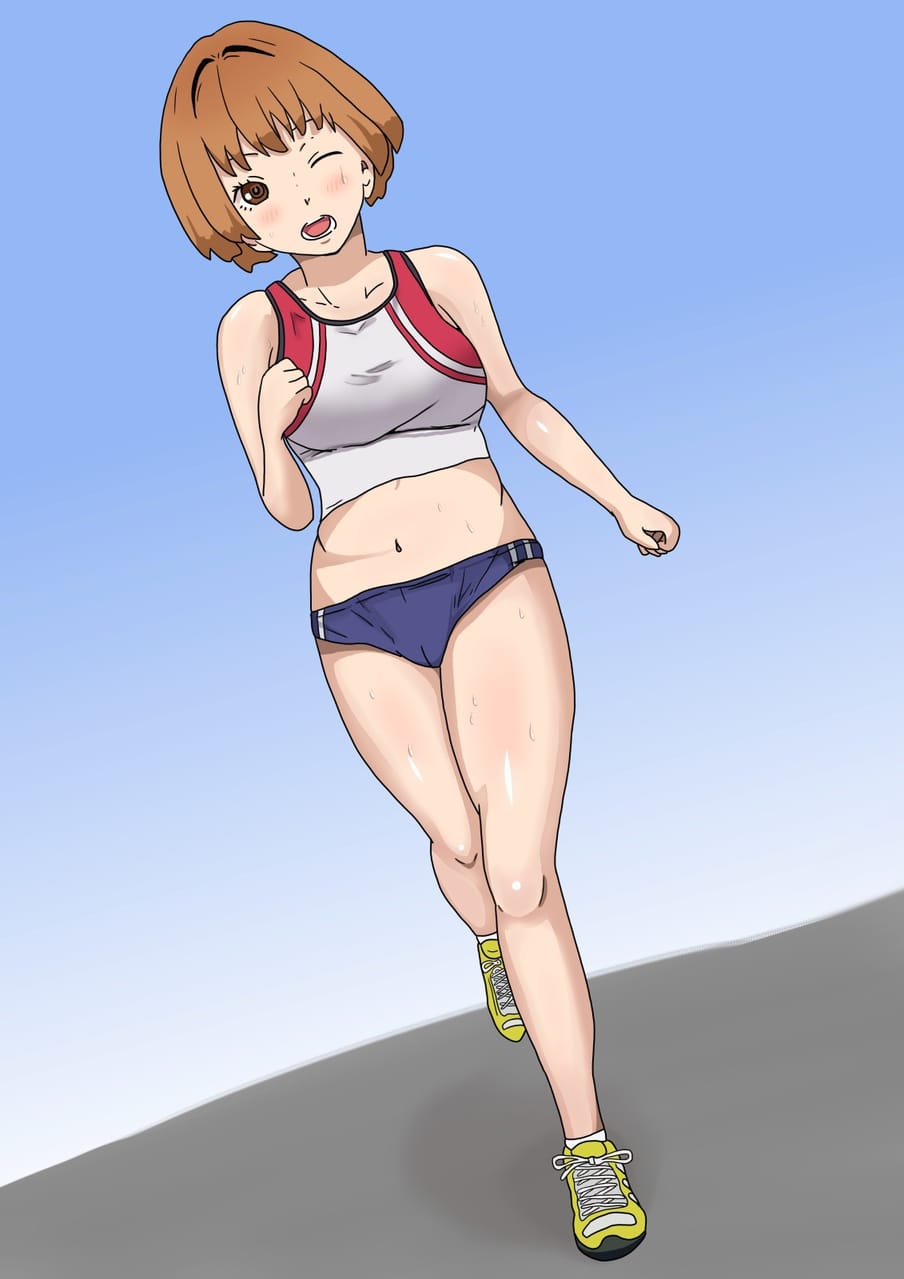 ジョギングして汗を流す勝田葉菜子ちゃん まる Illustrations Art Street