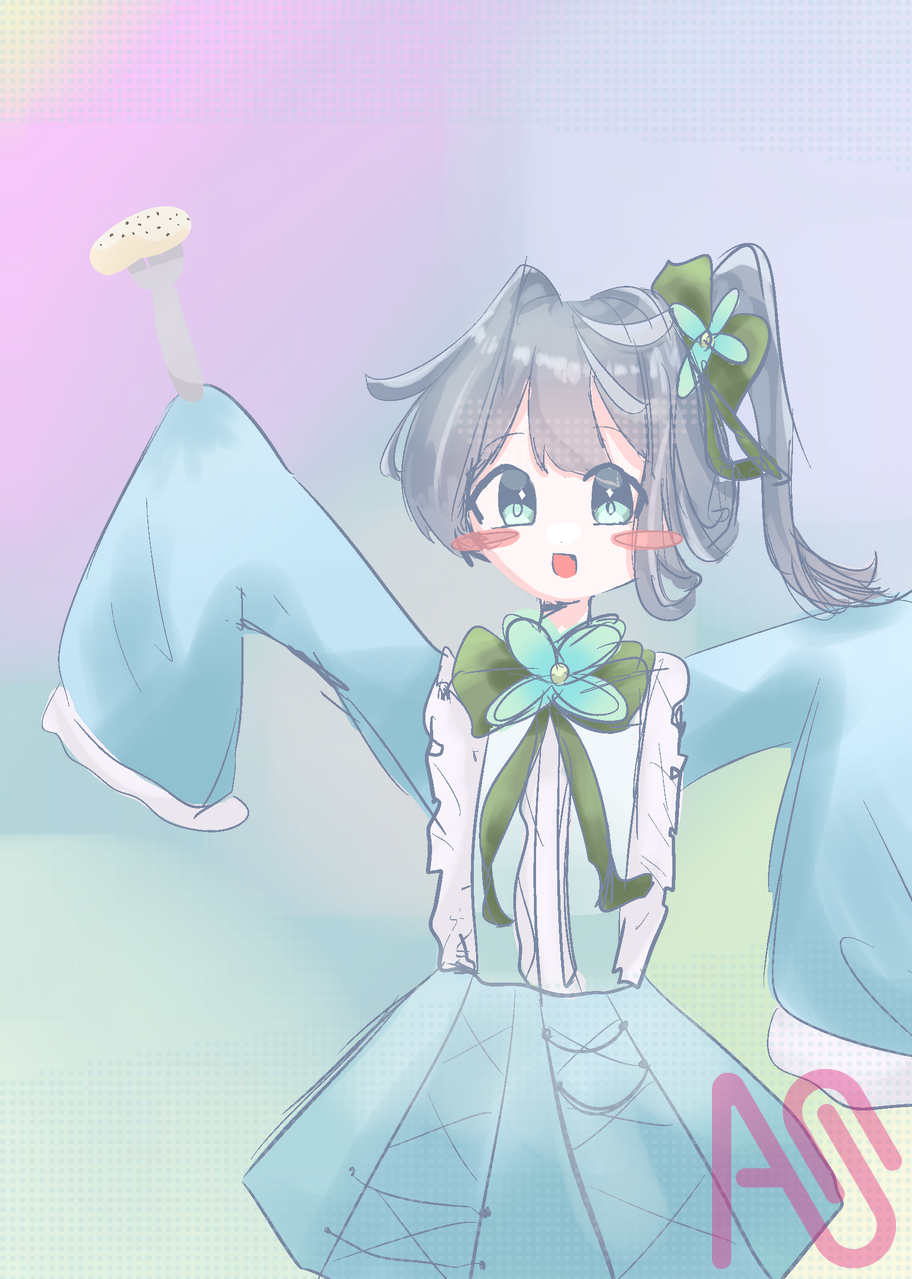 もものちゃんハピバー！ Illust of むいむぎ✌️😎✌️代選中‼️ girl kawaii よその子 雲の日光浴 雲の水浴び