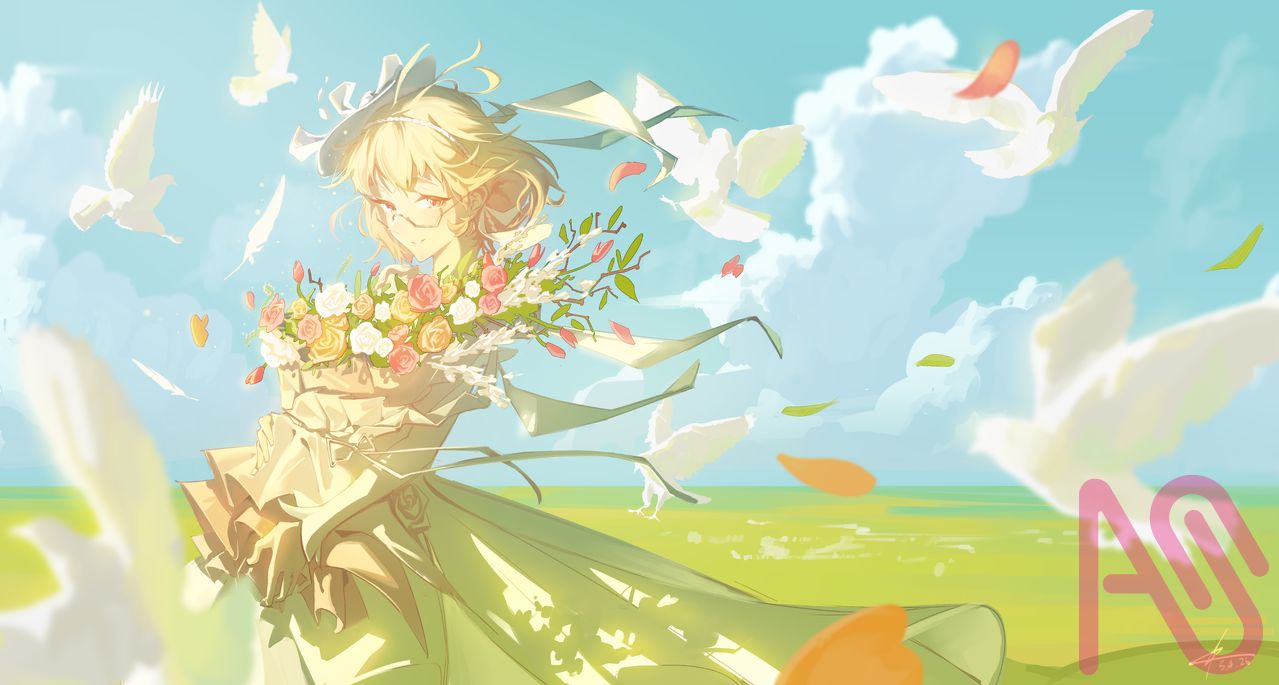 馥郁幻想 Illust of V. E. S. C. glasses sky illustration GenshinImpact 艾梅莉埃