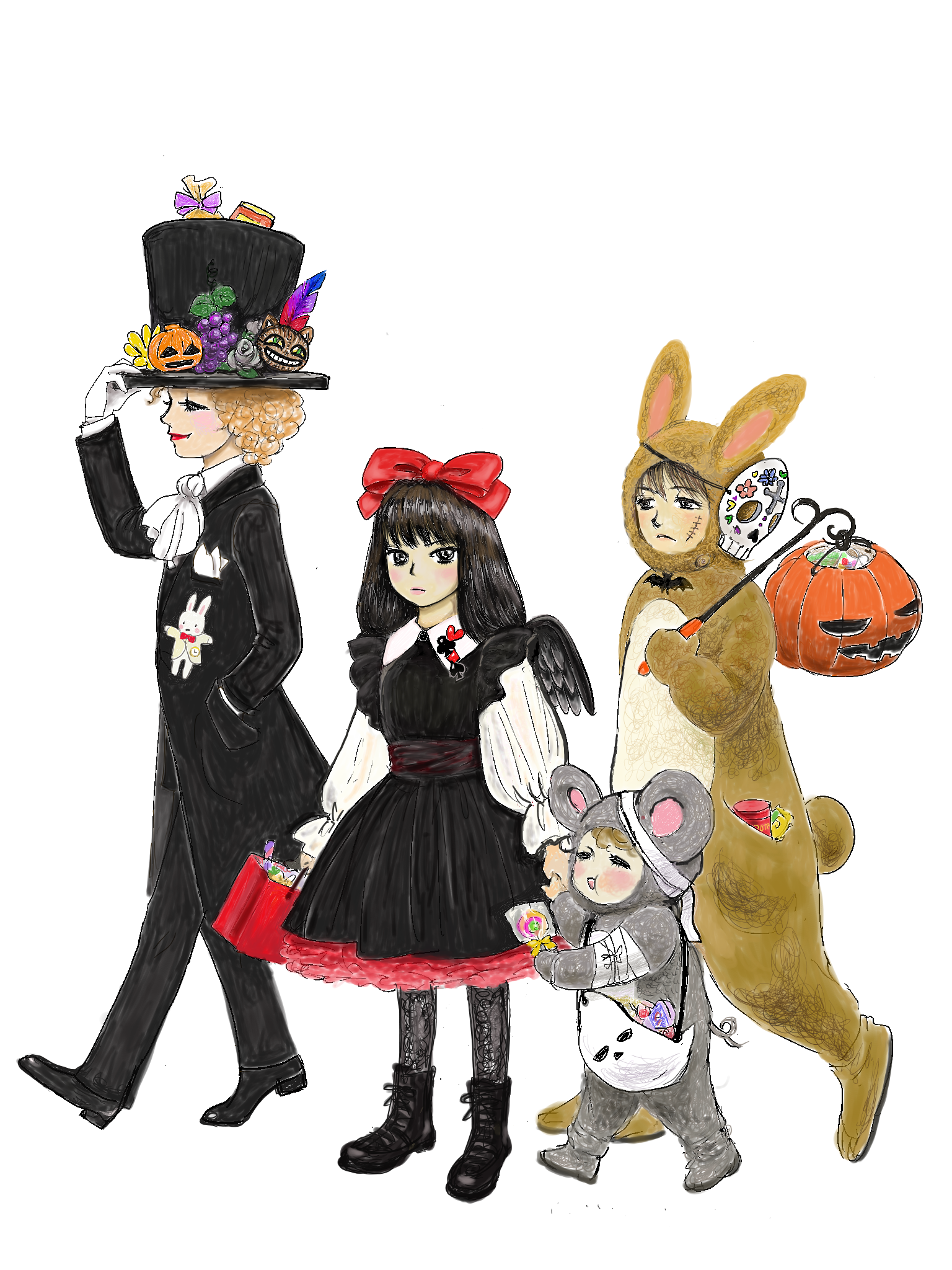 アリスとお茶会メンバーのハロウィン Anisa イラスト Art Street アートストリート