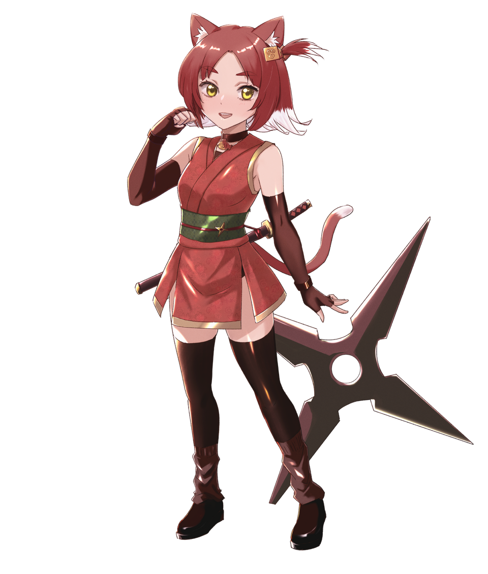 くのいちぬゃみこの配信日記 Illust of はんりんご girl cat_ears くのいち ninja 代理