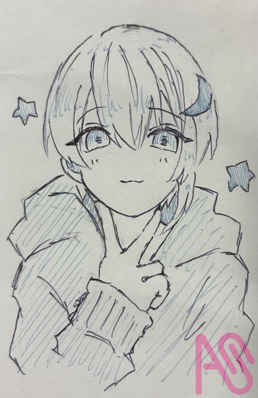 OC Illust of rin*#お味噌汁崇拝 ボールペン oc analog