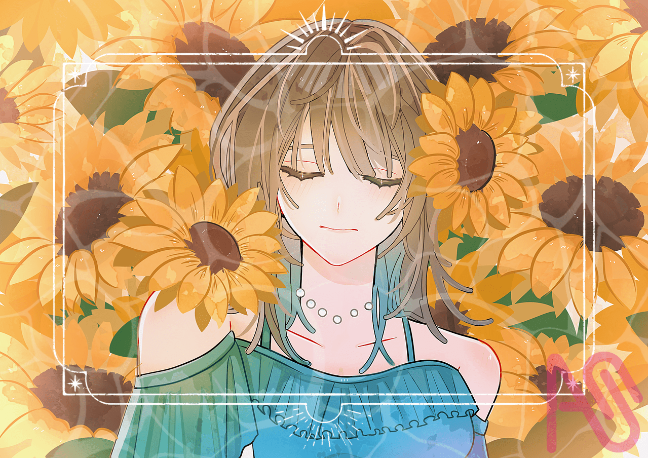 あの黄色い”向日葵”に溶ける。 Illust of 0-0 HUIONIllustrationContest2025 summer firstpost 向日葵