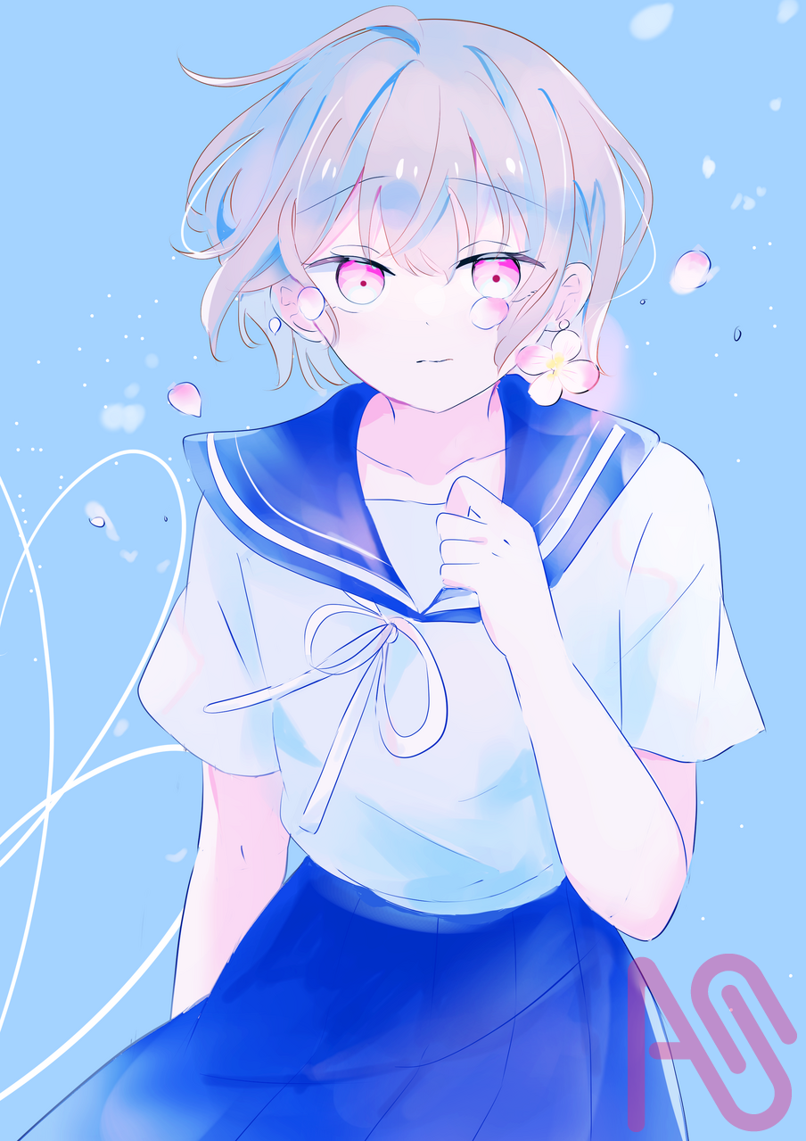 Begonia Illust of 蒼燈 painting girl illustration flower 日系 繪