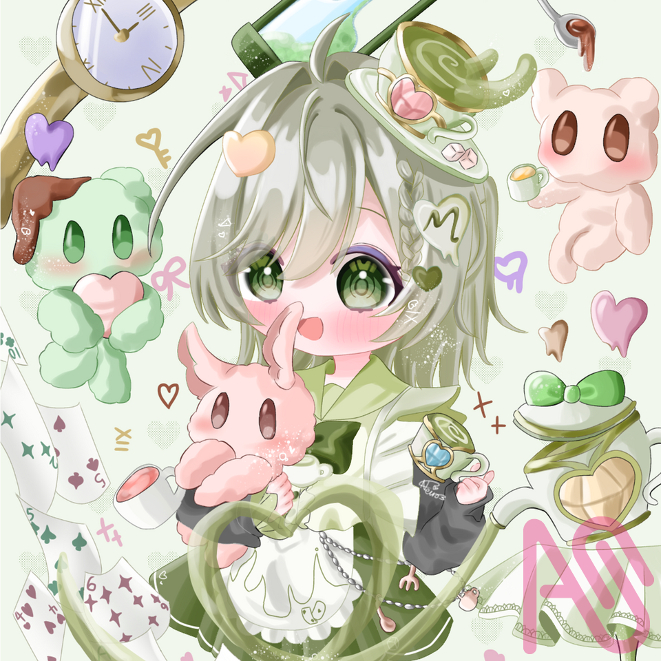 ✧ 𓂃𓈒𓏸 ゆめみるティータイム ✧ 𓂃𓈒𓏸 Illust of 甘鈴ねいろ girl kawaii お茶会 絵柄が好みって人にフォローされたい まっちゃの博物館
