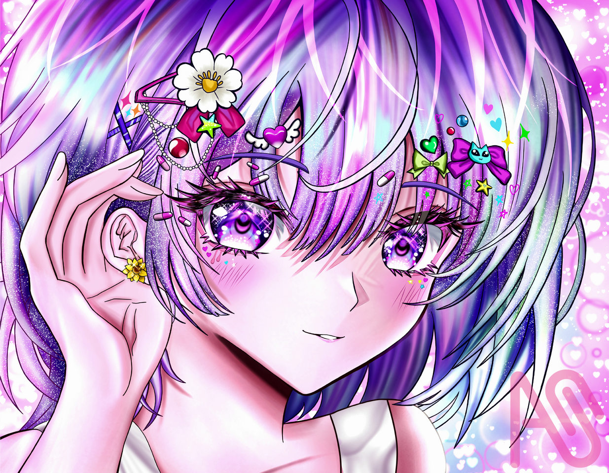 あやちさんへ、心を込めて。 Illust of もんちた9_2_0Monchita ᕦ(＾▽＾)ᕤ☆ girl illustration art cute medibangpaint oc kawaii あやちさん