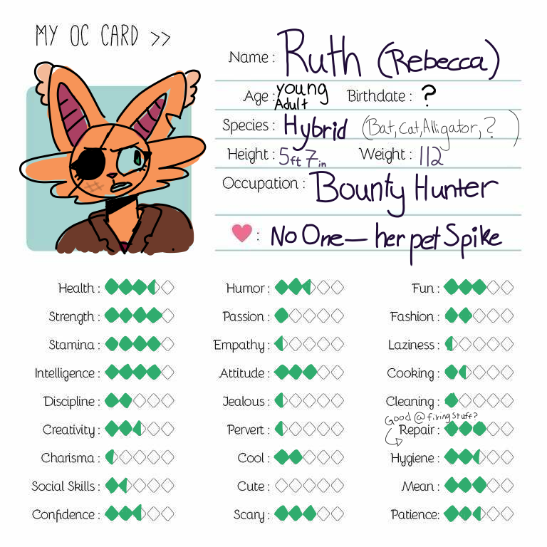 my oc card >> ruth aesthetic alligator illustrations art street my oc card >>