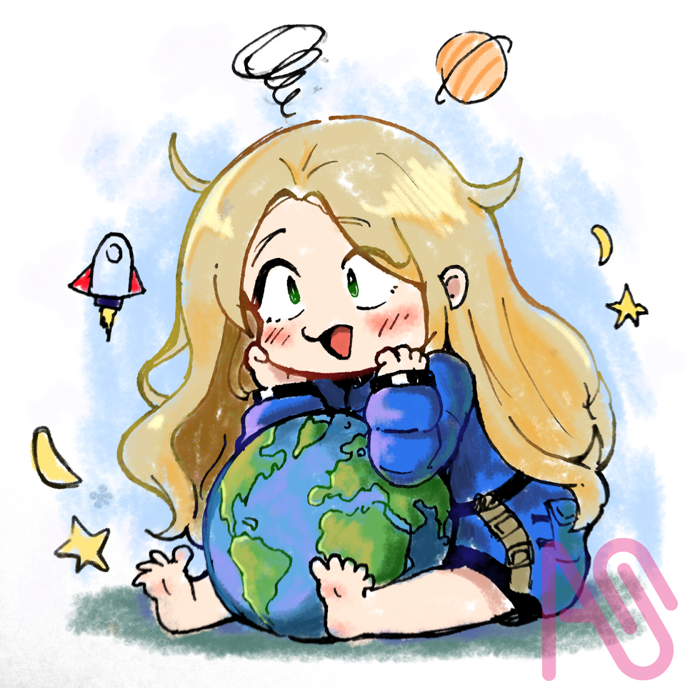 PRAGMATA 🚀  Illust of 𝐖𝐈𝐙 girl kawaii Colored ilustration VibrantArt