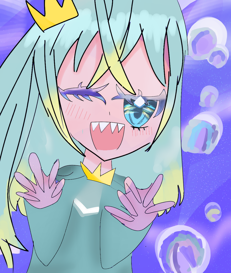 さめちゃんの代選参加！！！ Illust of 白色しろくま　アイコン選手権開催中〜！ぜひ参加してね！！ medibangpaint kawaii よその子 sea 代選参加 🦈👑🩵 サメの代選 サメっ子 ↑可愛過ぎてやばーーーい！ ←ありがとおおおおおおおおo(*≧∀≦)