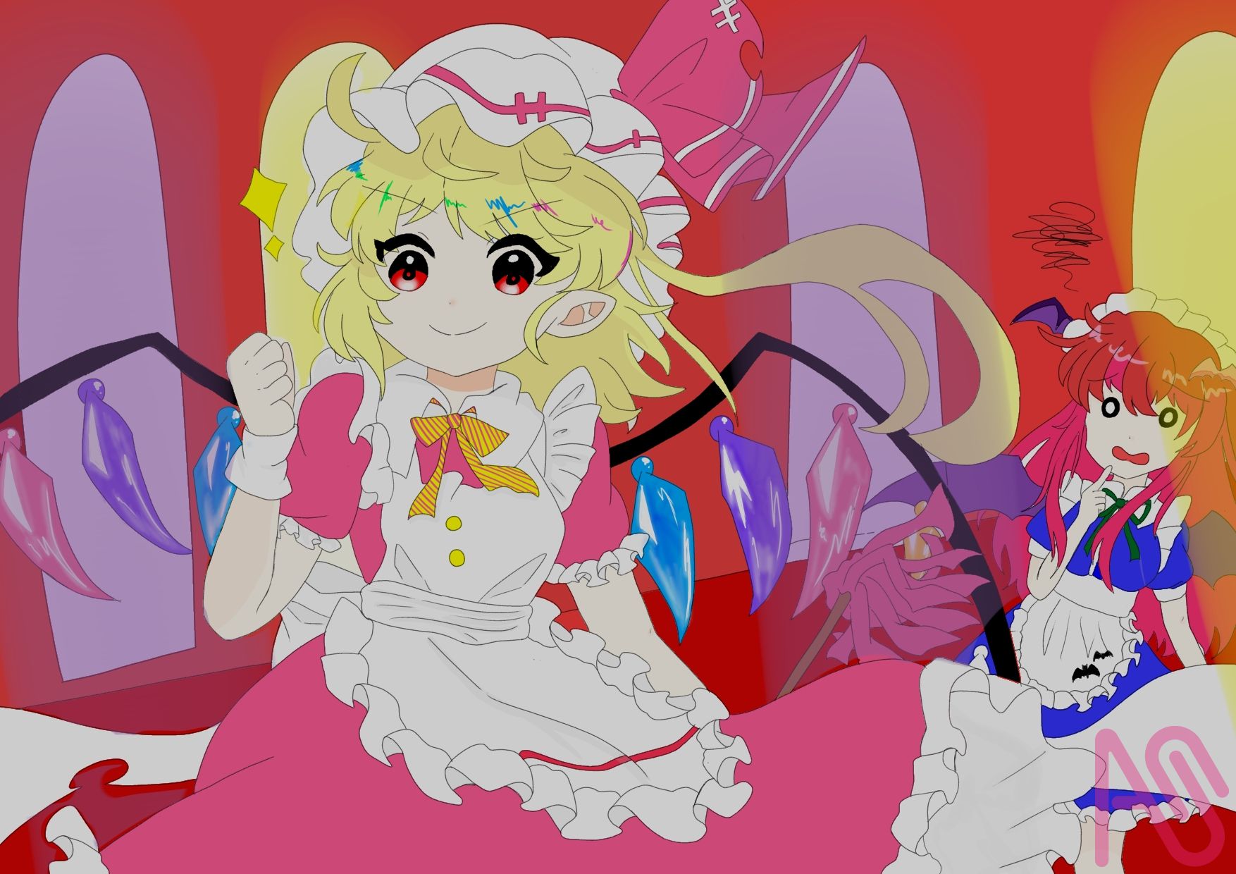 直筆色紙　東方　小悪魔　こぁ　一代大佐　世は並べて事も無し ぬこふぁ on X: 