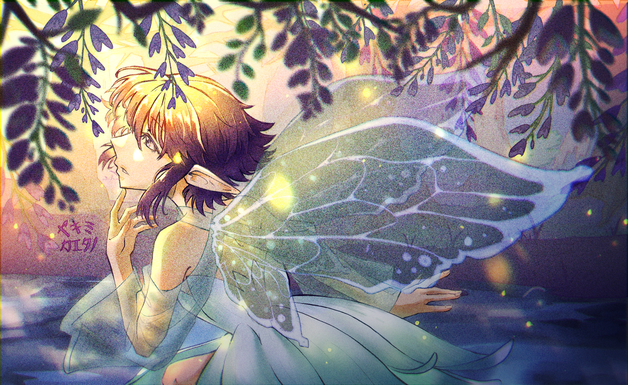 Whisper in the wisteria light Illust of ヤキミ・カエタノ girl fairy nature oc