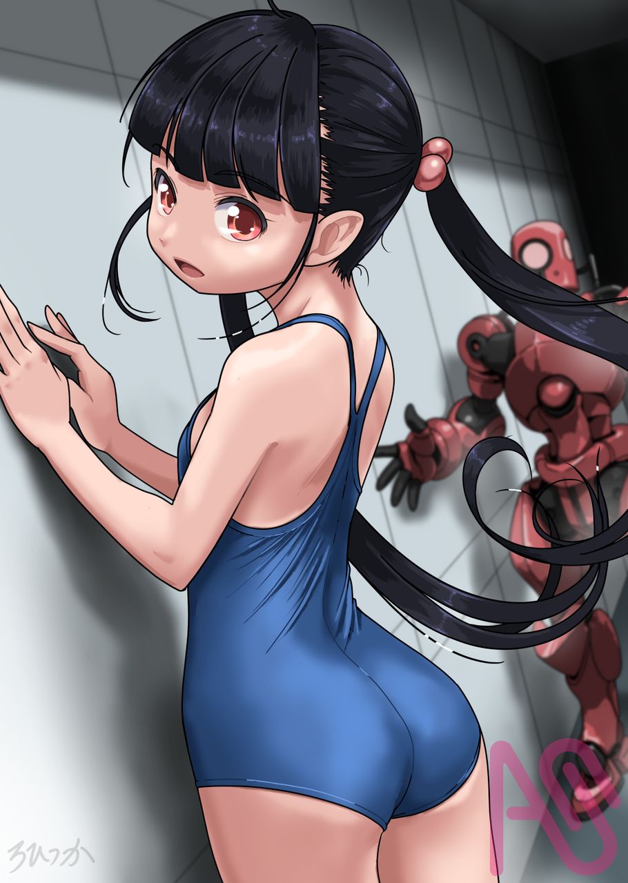 お尻難し Illust of ろひつか ロボット girl スク水 oc loli