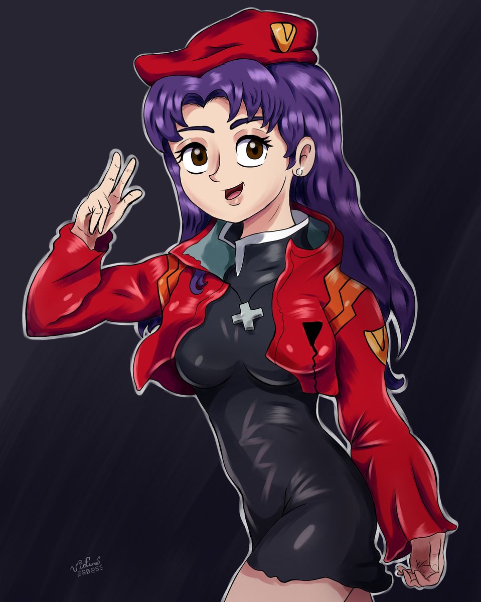 Another Misato. yes yes ✌️ Illust of vicfunes fanart illustration anime digital animegirl cutegirl neongenesisevangelion EVANGELION Misato