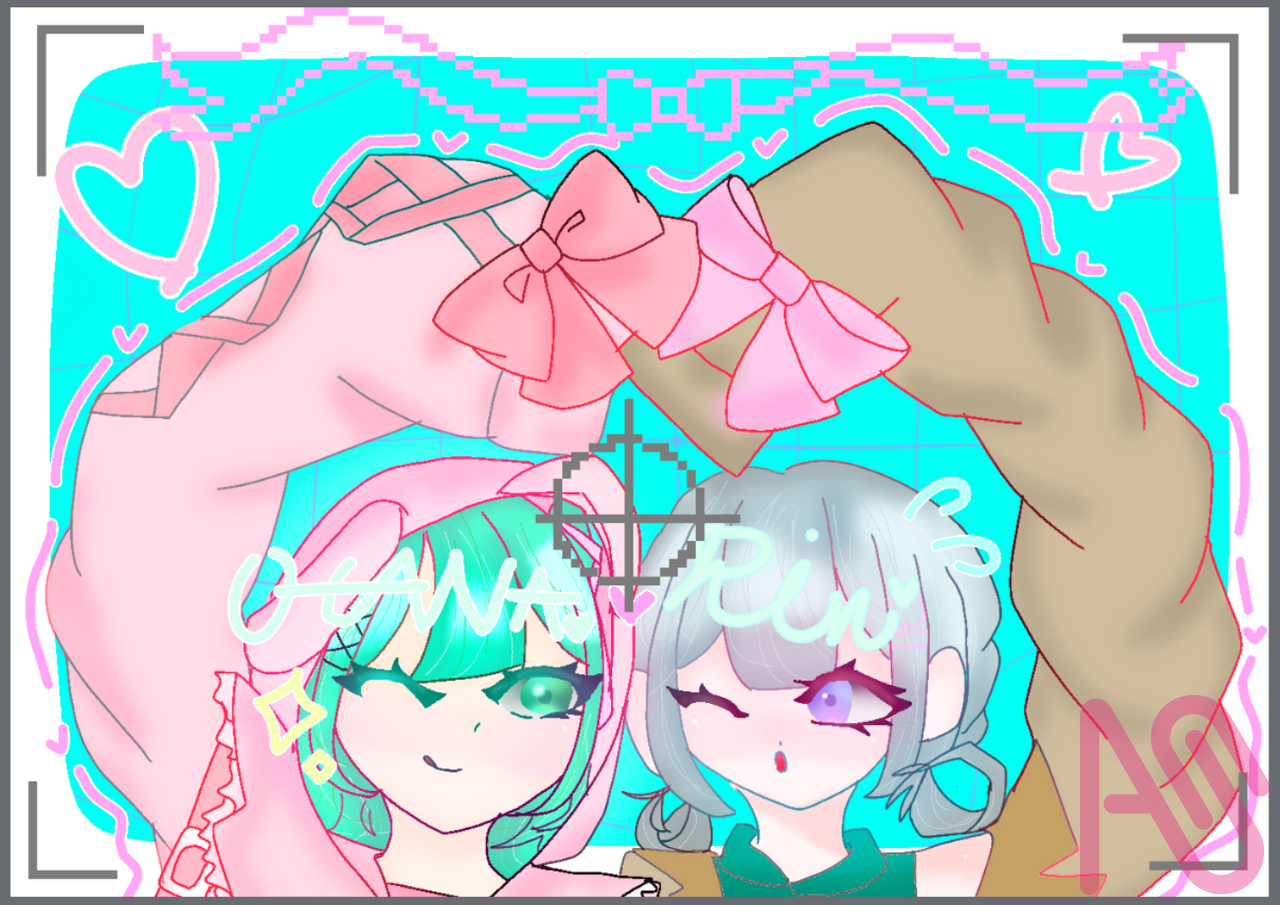 りんちゃんへ Illust of 🌸華咲おはな🌸　🌸🎀💚 girl kawaii 本気絵 レベル4行きたい 🌸おはな🌸 華餅のイラスト日記 あみゅ絵 Rinの代選