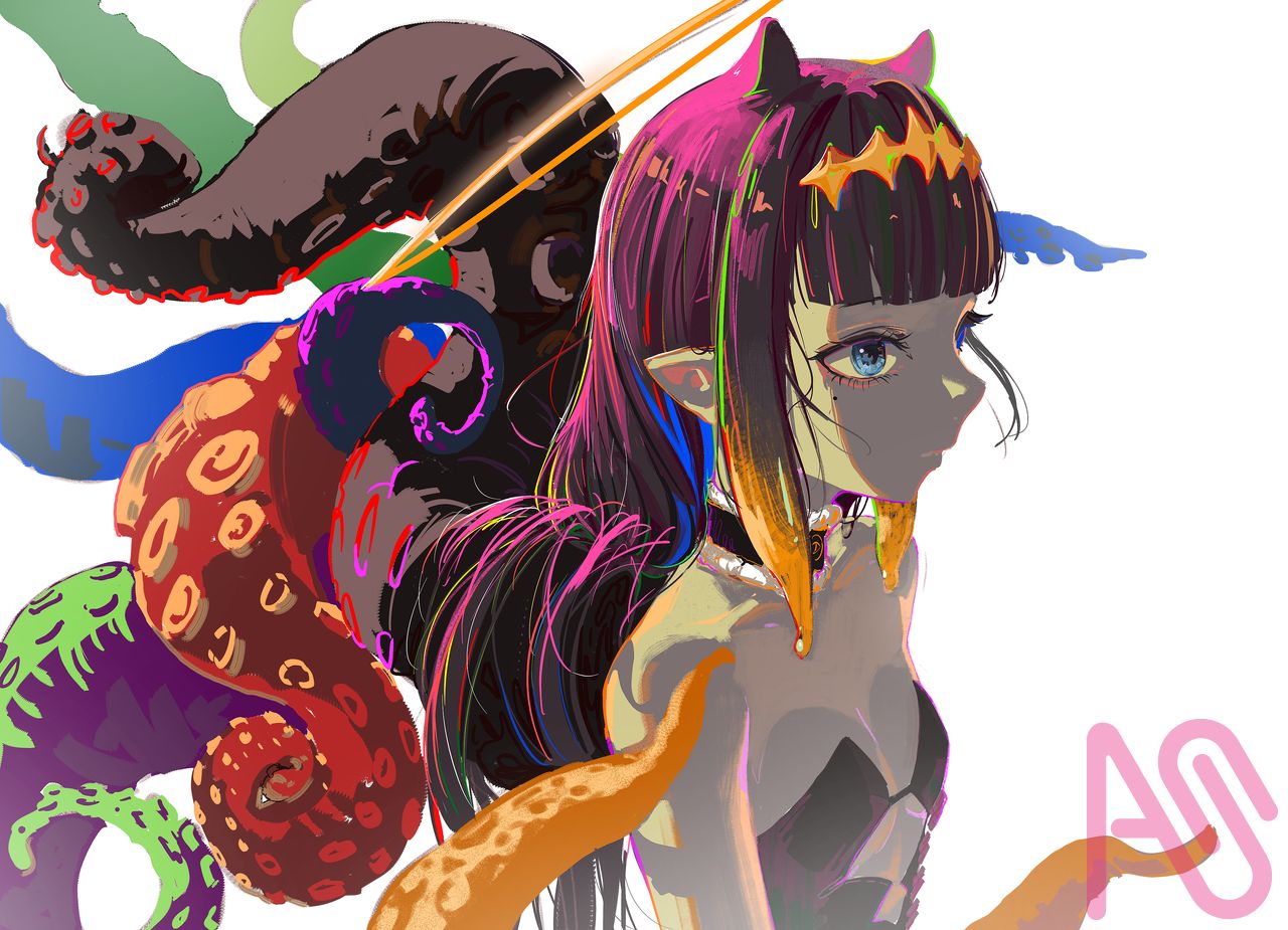 wah Illust of kan fanart illustration virtual_YouTuber hololive hololiveEN Ninomae_Ina'nis