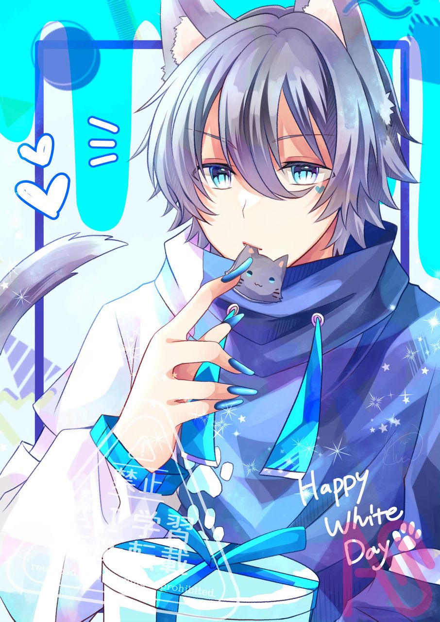 ホワイトデー Illust of 綾冬 cat illustration original boy oc animal_ears