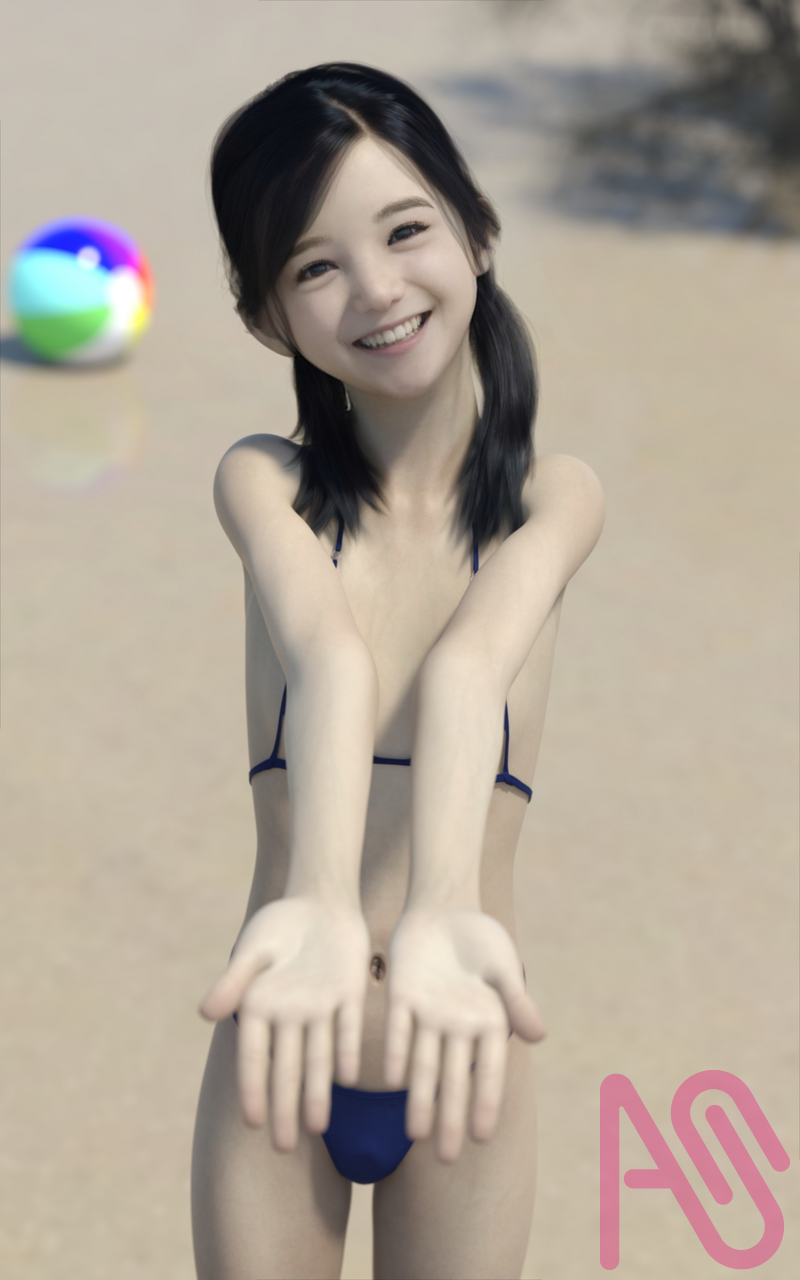砂浜 Illust of Jackie Jackson girl original bikini swimsuit 3DCG DazStudio Photoreal
